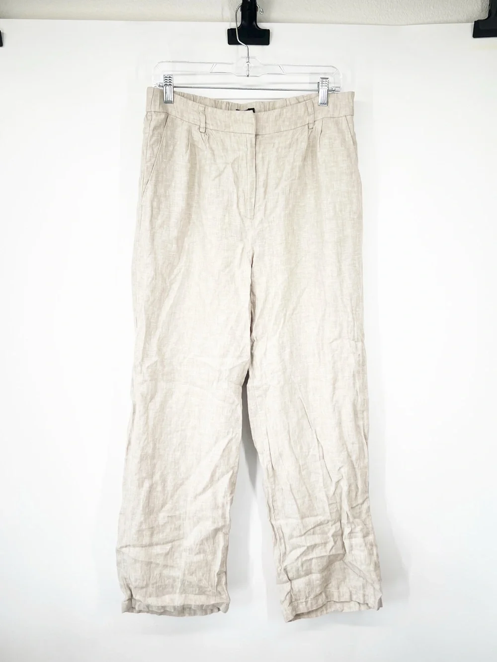 Quince 100% European Linen Pleated Trousers in Flax